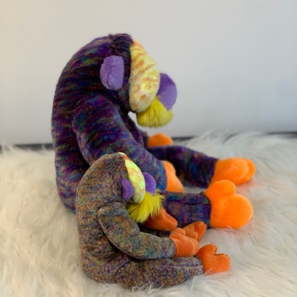 Ty (32) “Bananas” Colorful Plush Monkey Duo - Orange and Purple - Picture 9 of 16